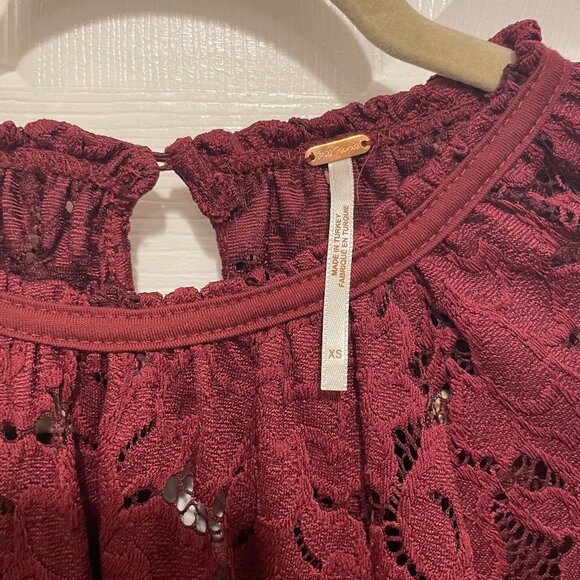 Free People Olivia Lace Balloon Sleeves Top - Picture 5 of 7